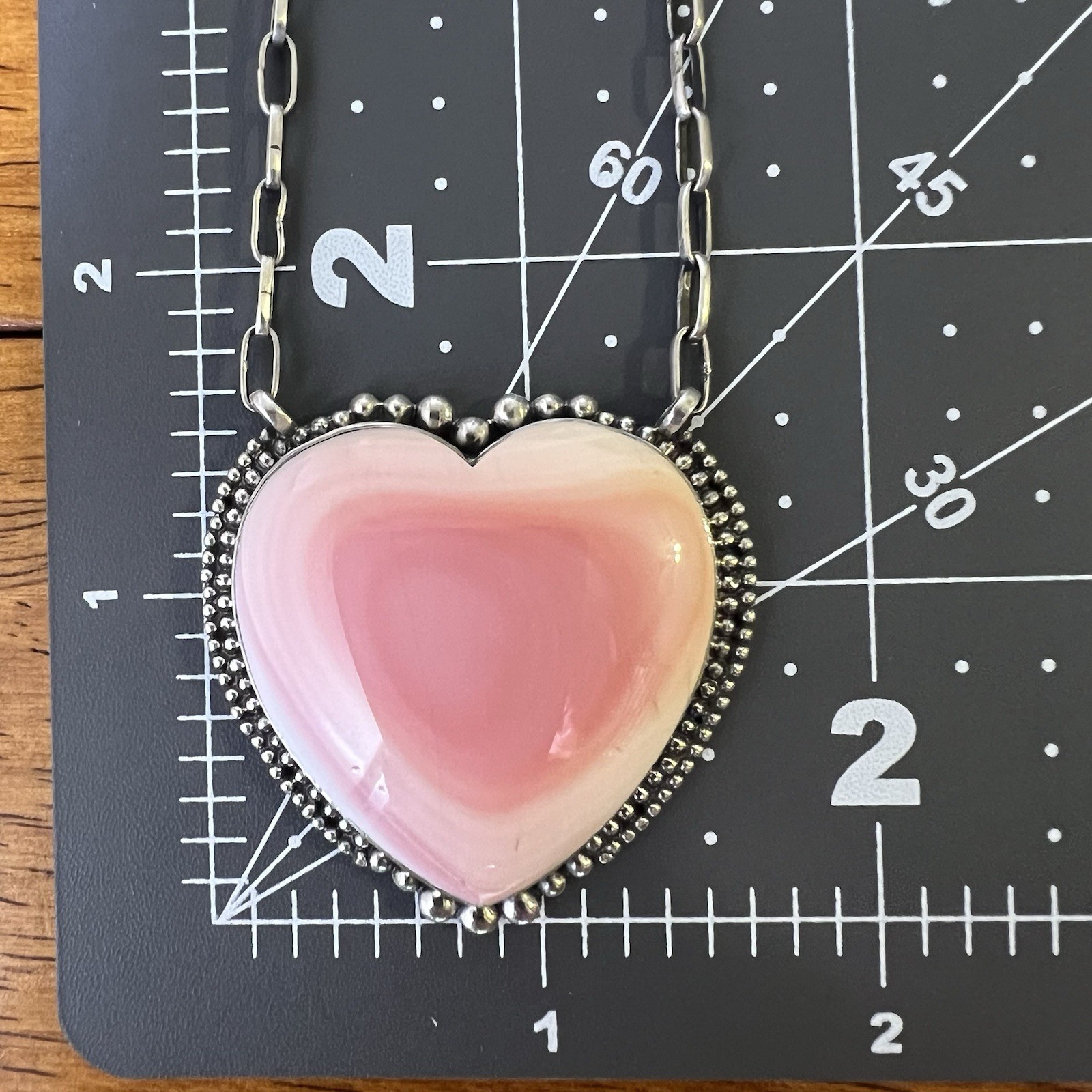 Large Queen Conch Shell Heart Necklace Sterling Silver Statement | Southwestern
