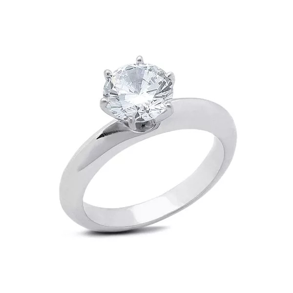 Solitaire Engagement Ring Platinum Classic Round 1.80 CT Lab-Grown Diamond E SI1