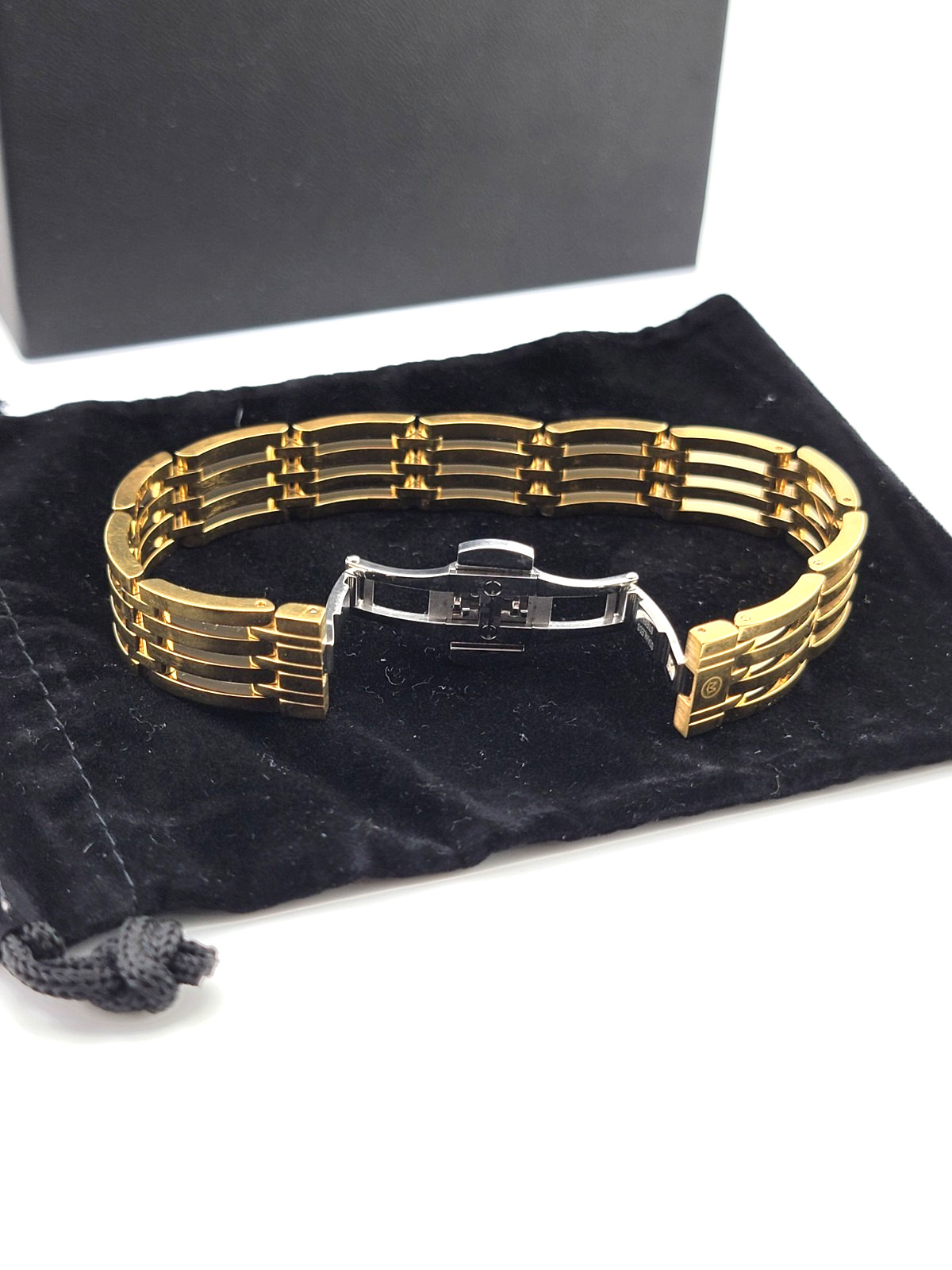 Mens Movado Esperanza Gold Tone PVD Coated Stainless steel Bracelet w/ Box!!!
