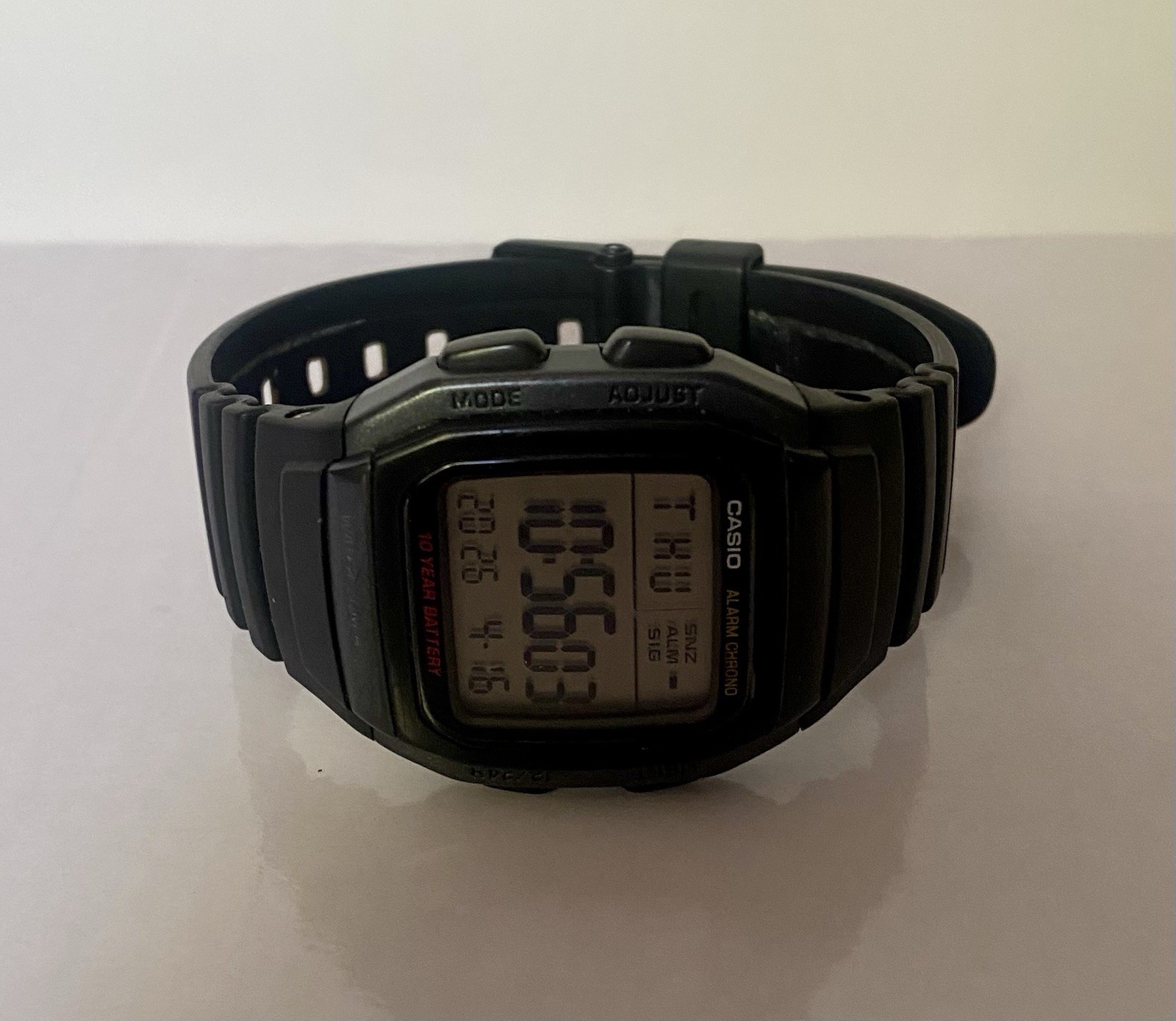 Casio Watch 3239 W-96h Illuminator Digital Black Band Chrono Dual Time Alarm
