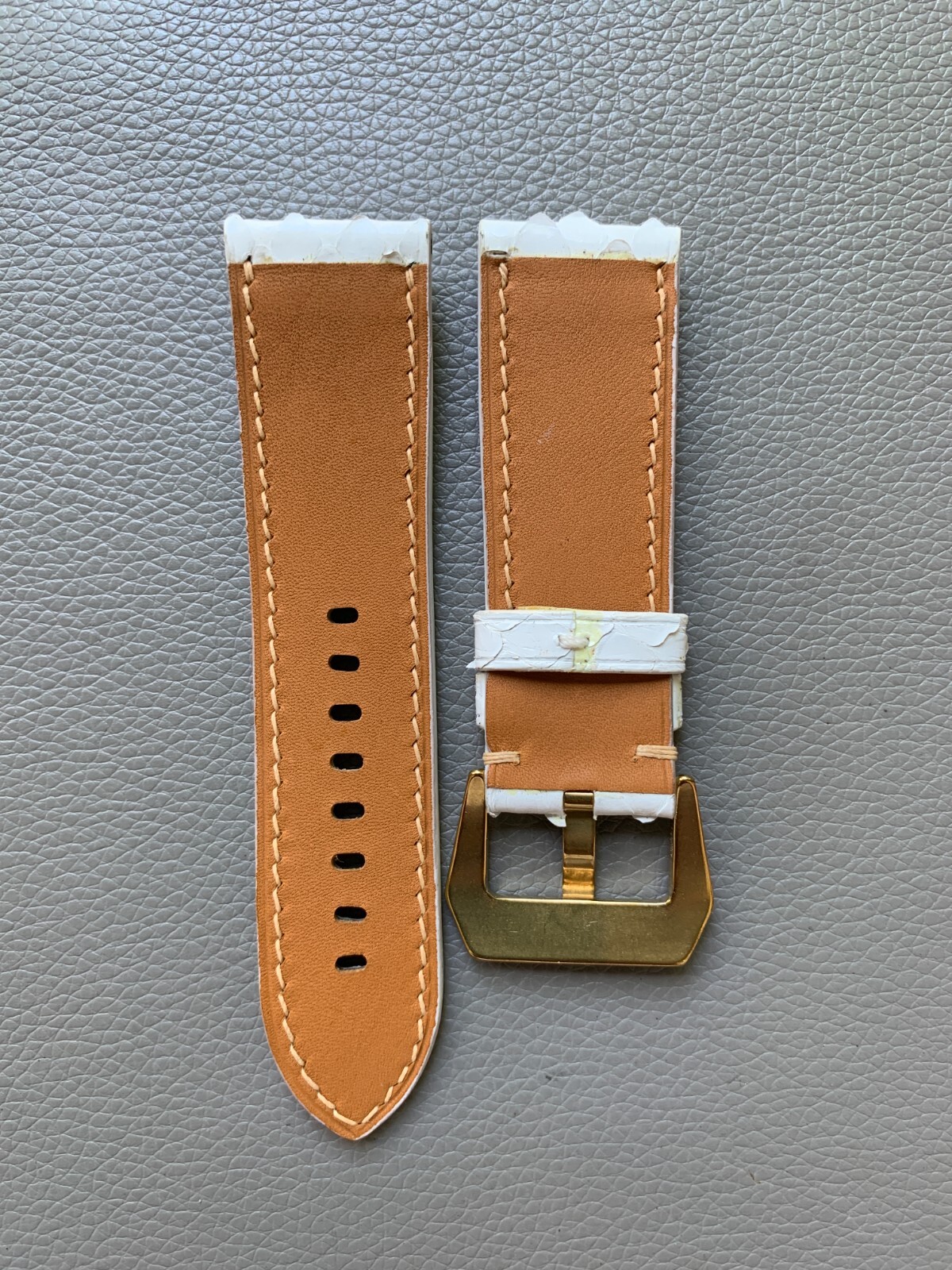 White Genuine Snake skin leather watch strap band, Custom Sizes 10mm to 26mm