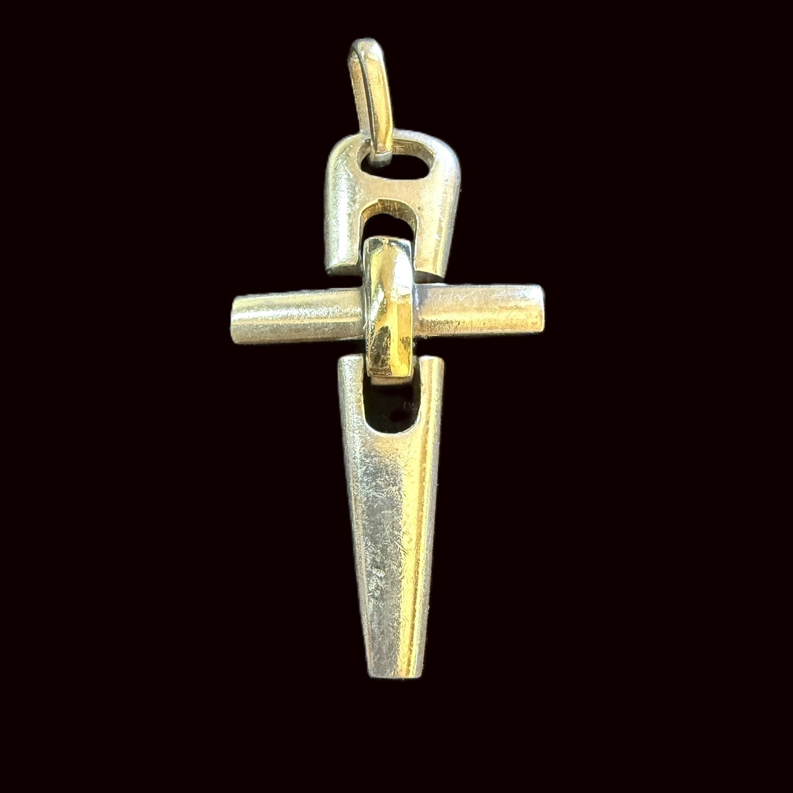 Vintage Sterling Silver Mid-century Otto Robert Bade Articulated Cross Pendant