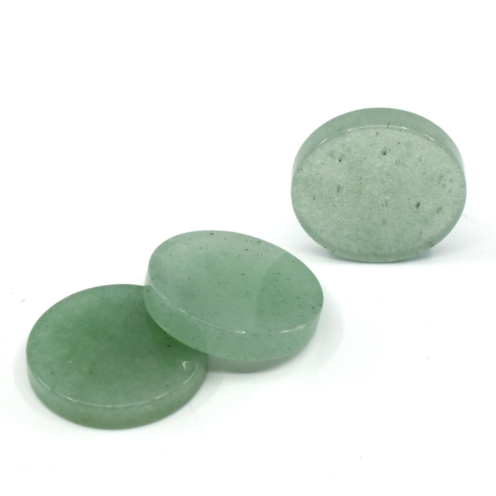 Natural Green Aventurine Round Bothside Flatback 8mm to 20mm Loose Gemstone