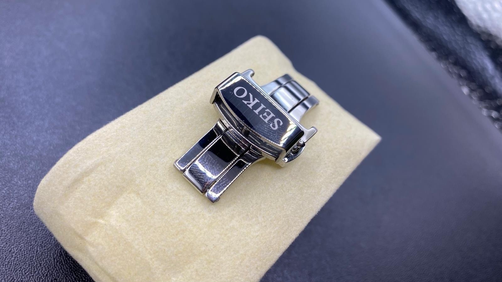 16mm Seiko deployment clasp silver stainless steel buckle for leather strap band