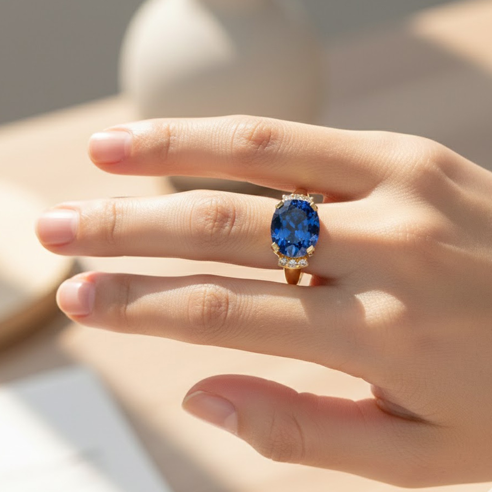 Stunning 4.55Ct Blue Sapphire Oval Cut Loose Stone For Custom Gold Ring Setting
