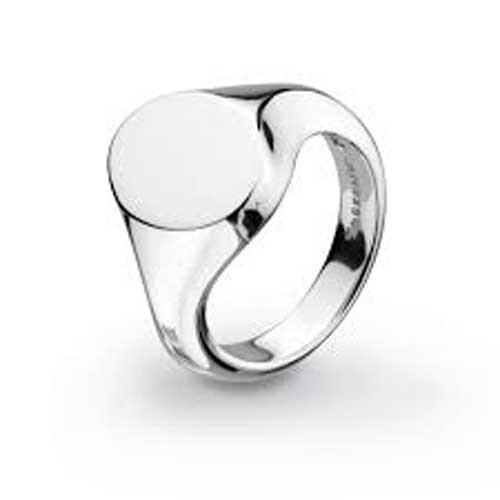 Kit Heath Sterling Silver Curve Signet Ring Size NWT Gift Box 8 7g