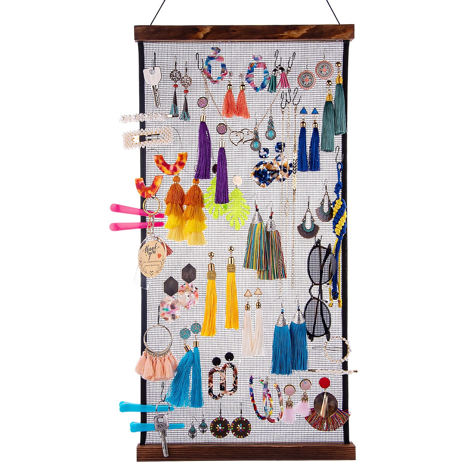 Earring Organizer Hanging Mesh Earrings Holder Wall Mounted Earring Hanging Jewe