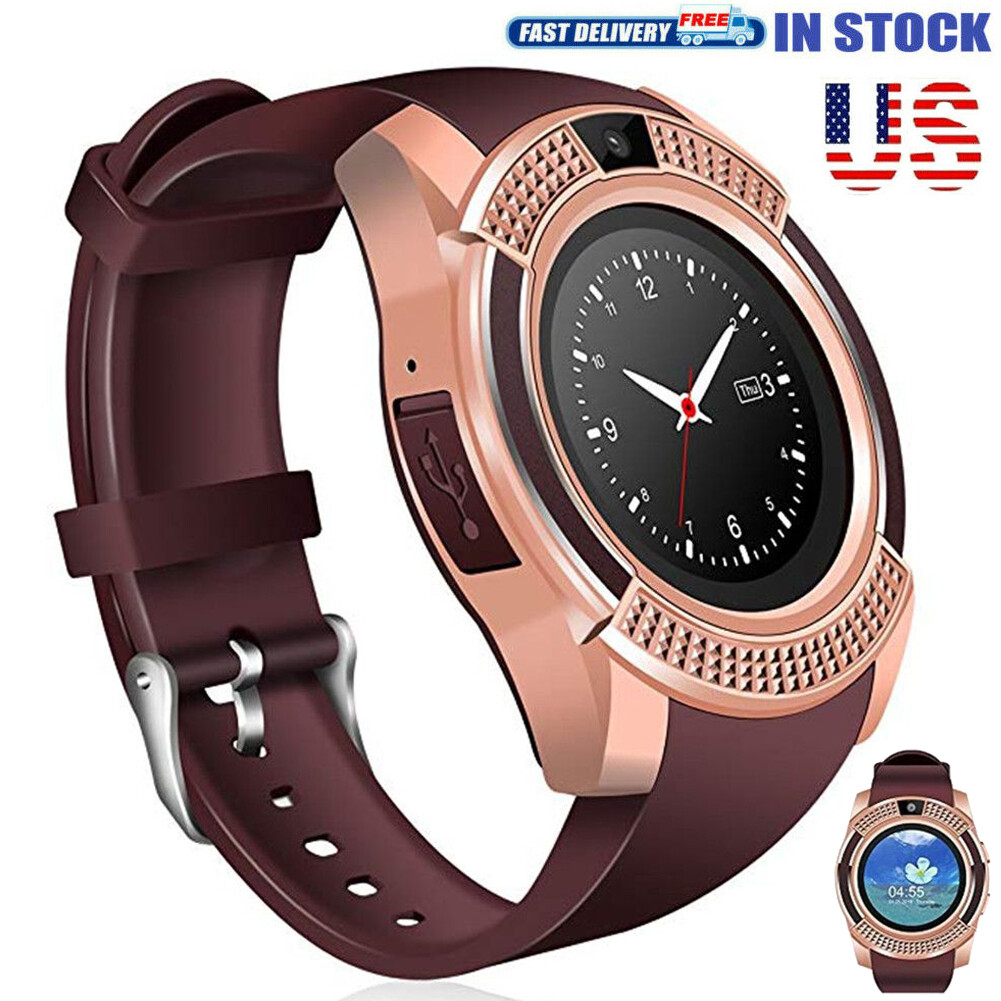 Women Unlocked Bluetooth Smart Watch Phone Camera SIM Call Pedometer Speaker Mic