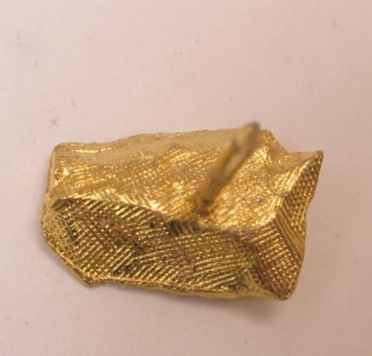 Faux Gold Nugget Vintage Tie Tack Lapel Pin f01