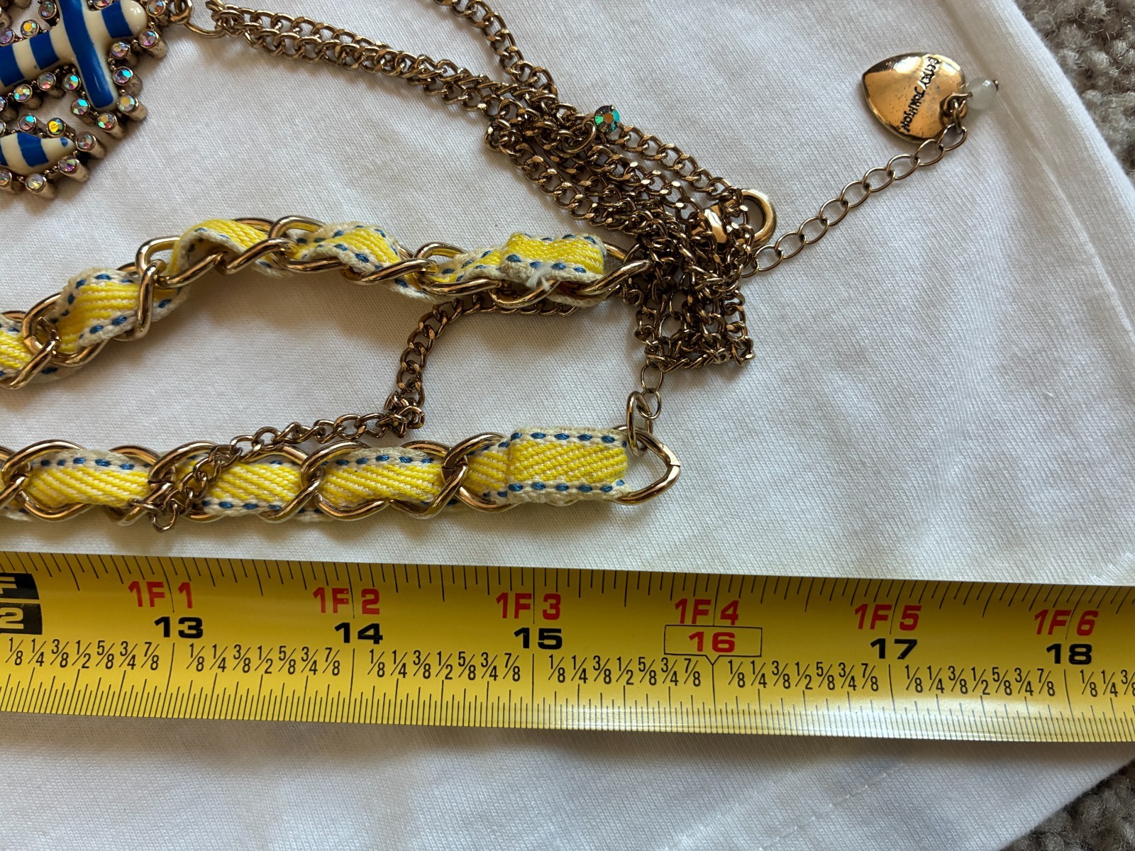 Betsey Johnson Necklace Bracelet Nautical Statement Anchor Charms Pearl BJ141