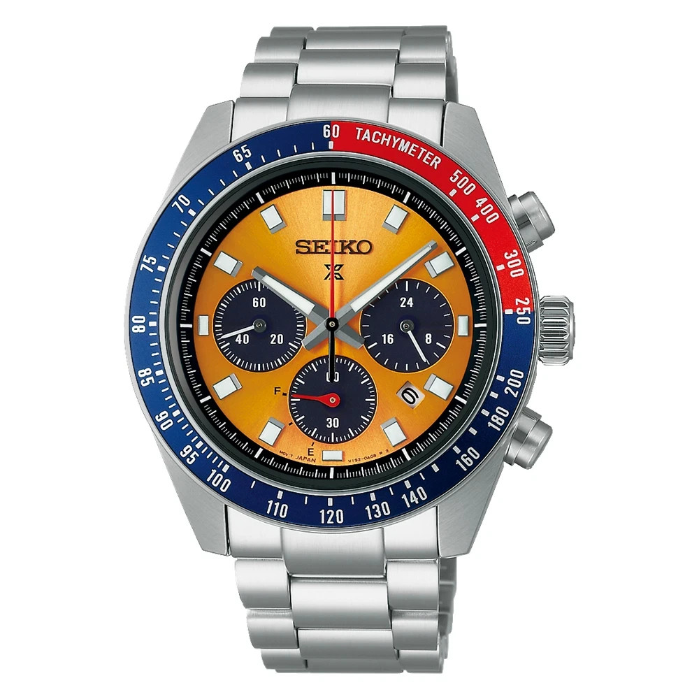 New Seiko Prospex Speedtimer “Pogue” Orange Dial Stainless Steel Watch SSC947