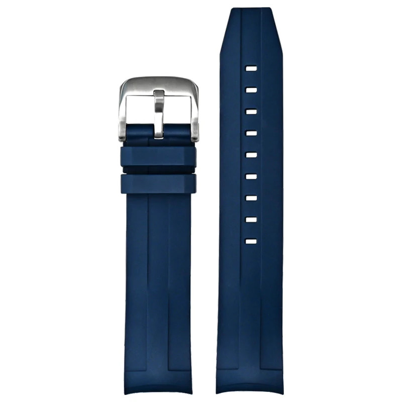 21mm Curved FKM Rubber Strap For Tissot Seastar T120 Soft Heat-Resistant Band