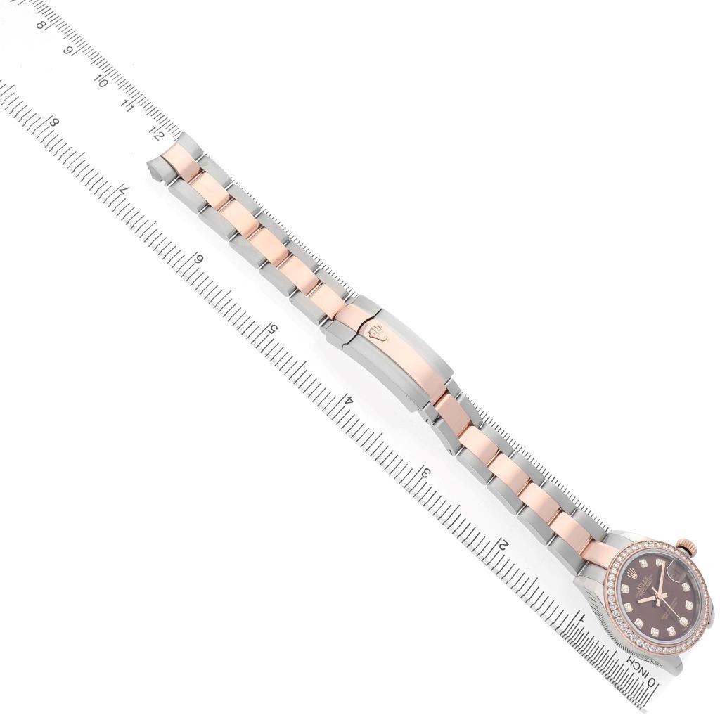 Rolex Datejust 28 Steel Rolesor Everose Gold Diamond Watch 279381