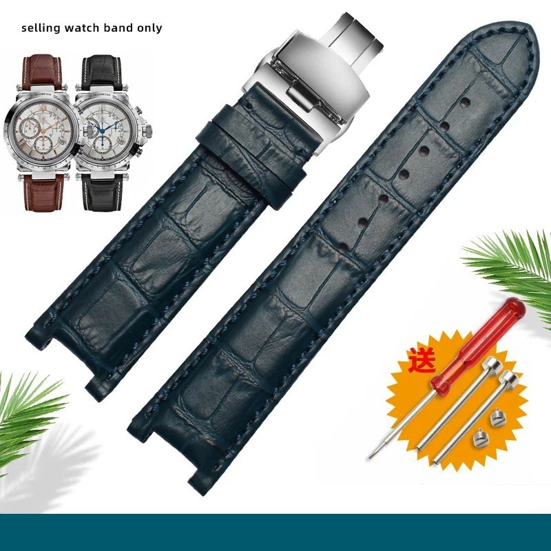 Genuine Leather Watch Strap Fit for Gc 22x13mm 20x11mm Notched Wristwatches Band