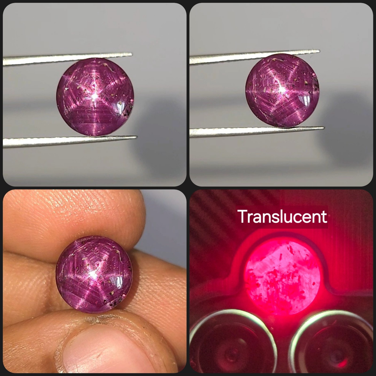 Natural Translucent 6.70 Ct Star Ruby Red Oval Cabochon Loose Gemstone