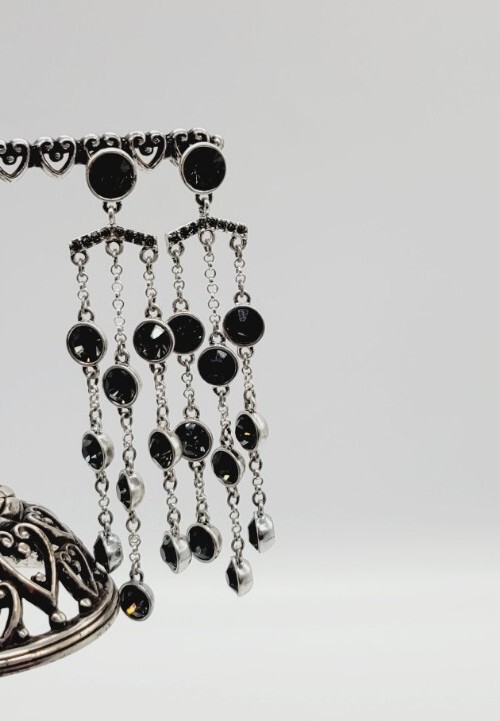 KENNETH COLE New York Silver tone Chandelier Drop Earrings 3.75 in Dangle