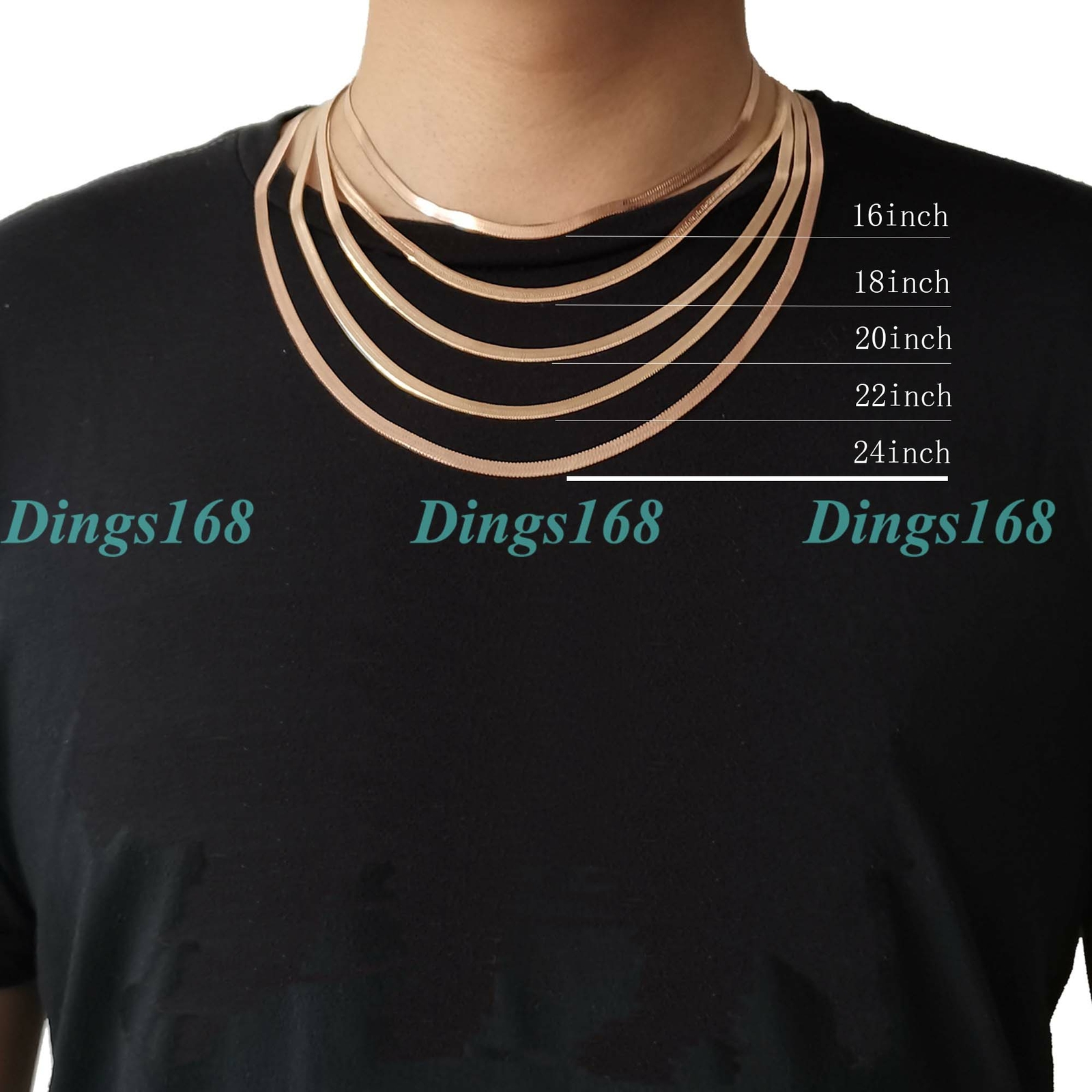 18K Rose Gold Filled Tarnish-Resist Necklace Chain, Multiple Styles/Width/Length