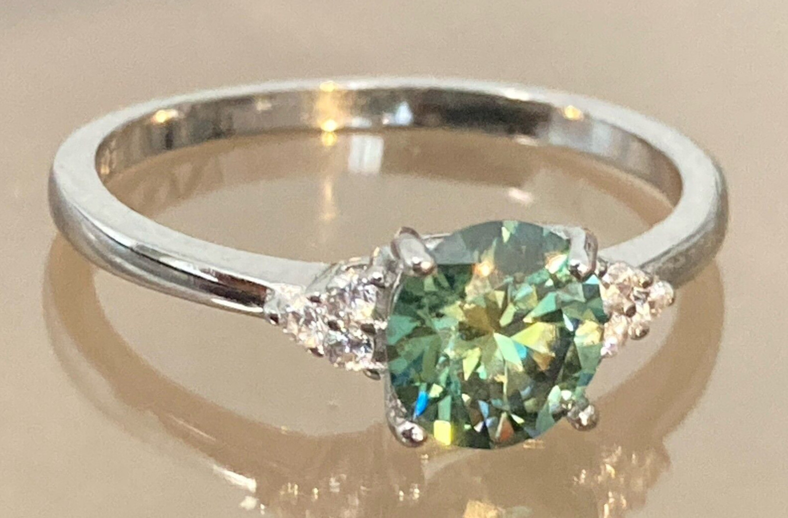 Moissanite Diamond Rings All Sizes & Colours 14k Gold or Rhodium Finish S925
