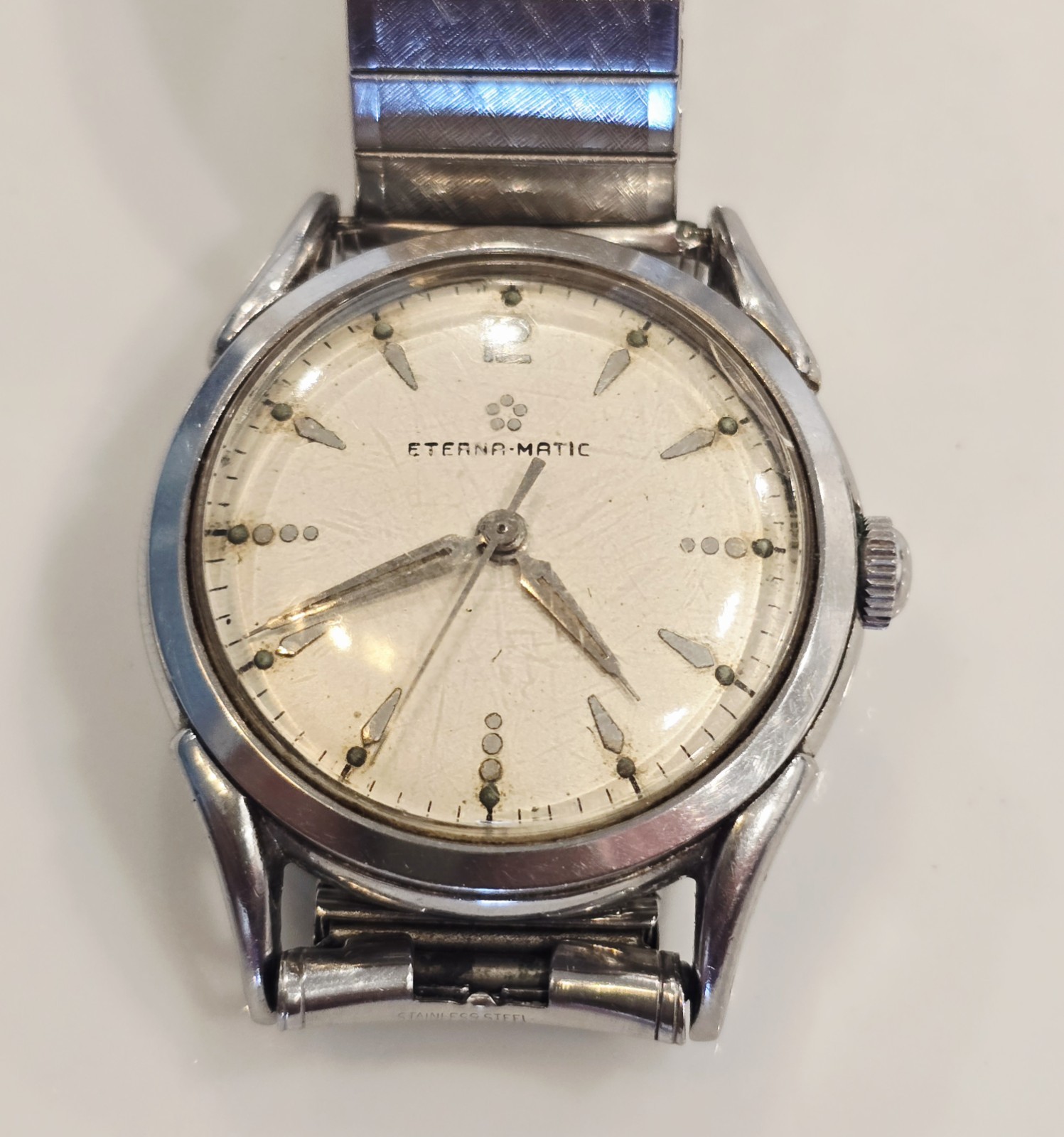 Eterna Matic 33mm 17J Cal 1412U Automatic Watch – Sweep Second – 1950’s – Estate