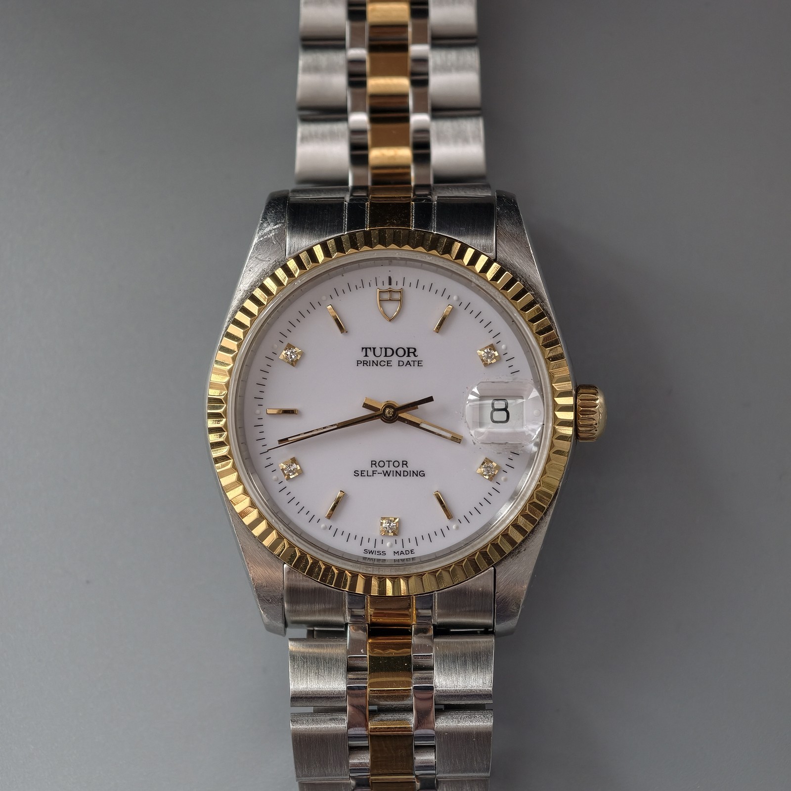 Tudor Prince Date White 5- Dia Dial 74033 Men’s Watch Automatic 34mm