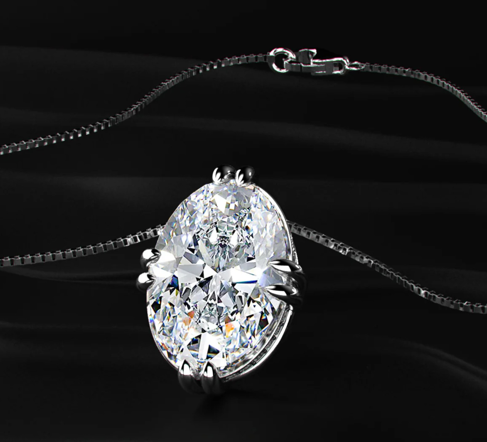 925 Silver, White Diamond Solitaire Pendant, 9 Ct Certified Treated-Elegant Look