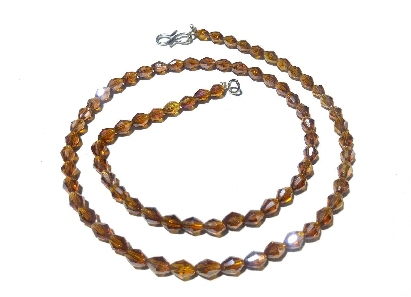 18″inch Necklace Mystic Brandy Citrine Quartz Barrel Faceted 4x6mm Hydro Beads