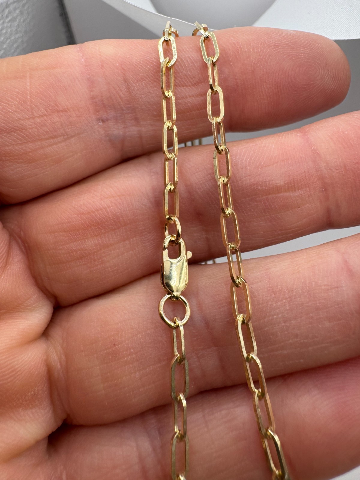 9ct Yellow Gold 2.6mm Solid Paper Link Necklace Length 20″ Inches (AGSQTL75)