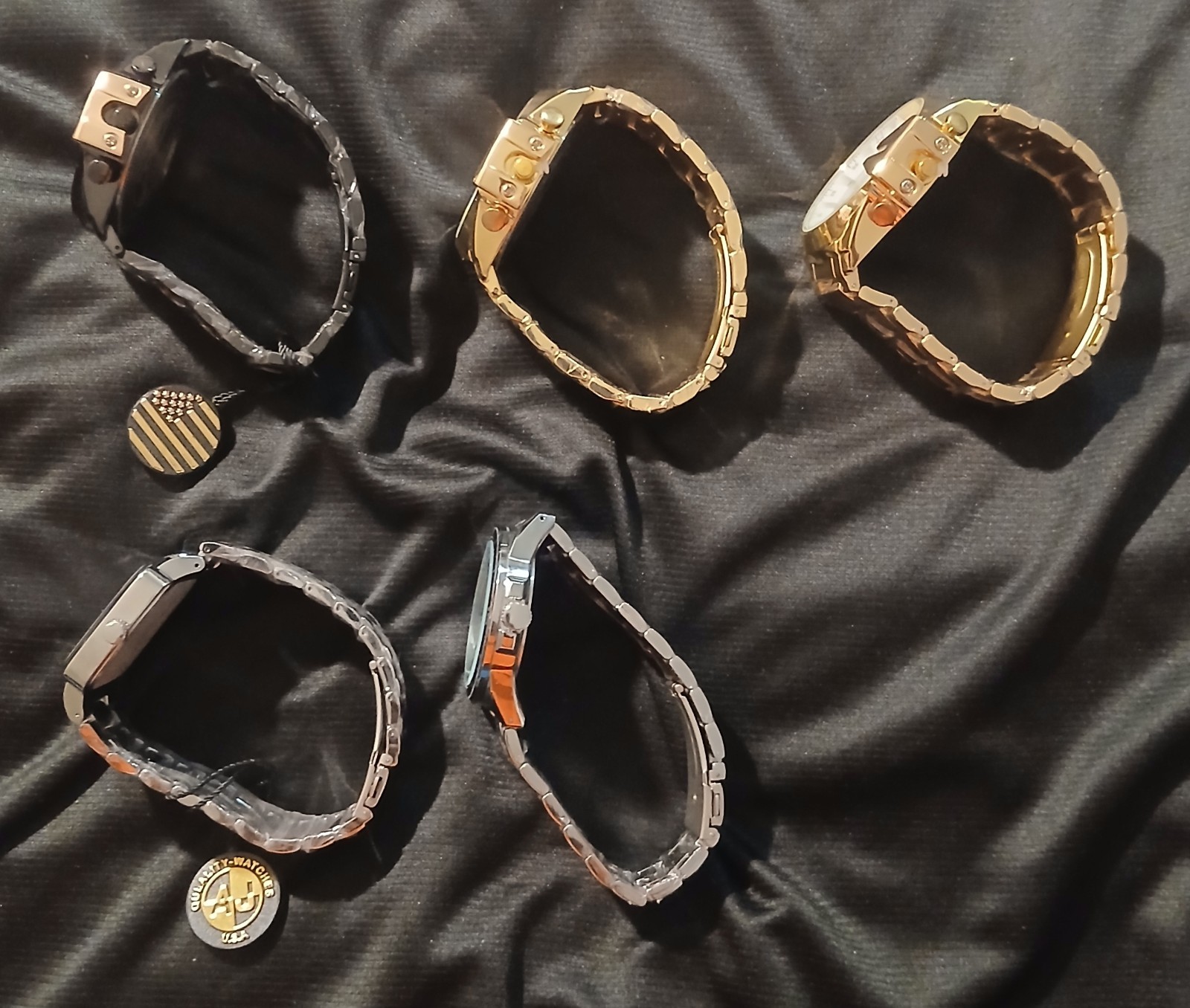 Men’s AJ Brand 5 Watch Stainless Steel Lot. Brand New 53MM AND 45MM