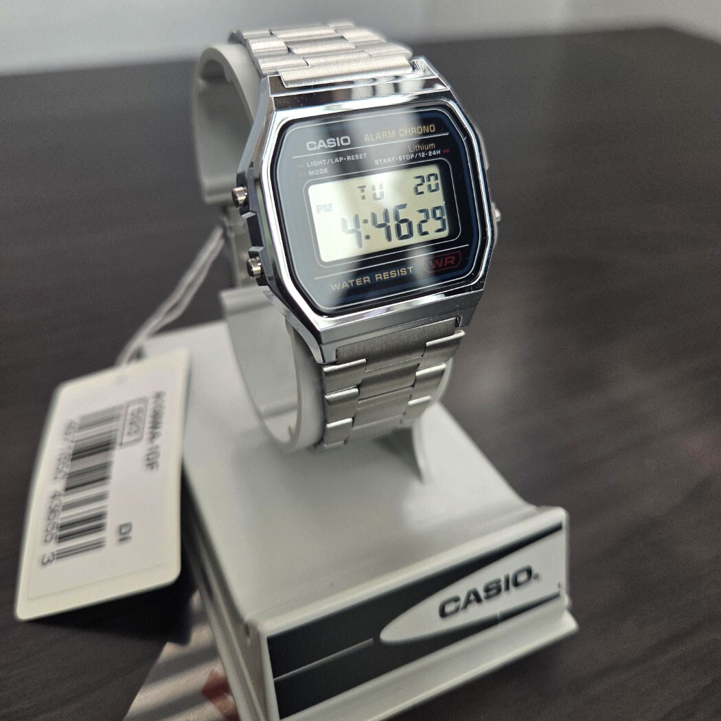 CASIO sports digital watch Unisex SILVER Original New A-158WA-1DF