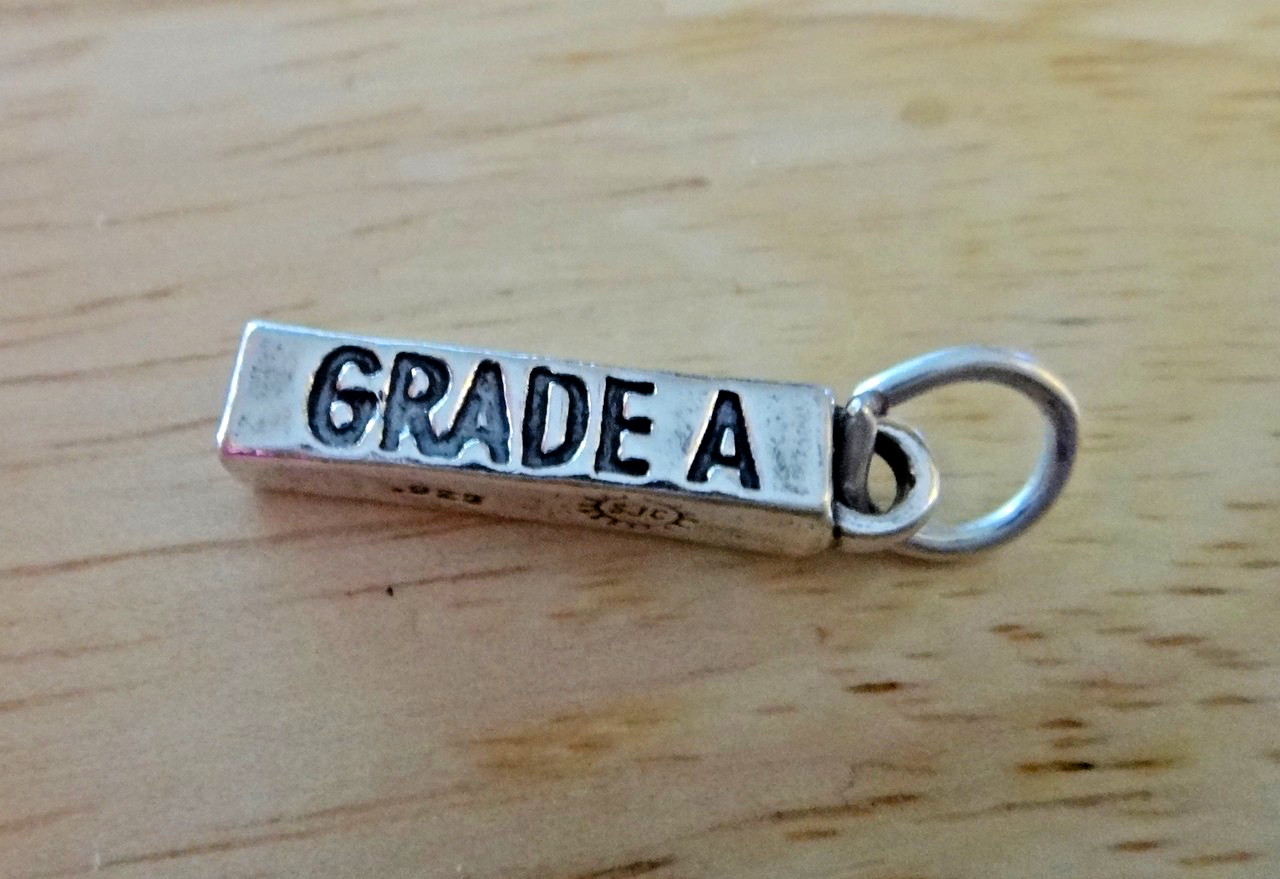 3D 3.5x18mm Grade A Butter Stick of Butter Baking Sterling Silver Charm