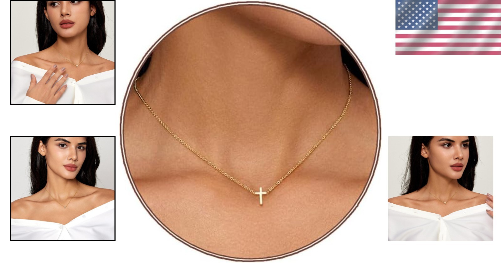 Adjustable Length Tiny Cross Necklace in Gold – Elegant Gift for Every Occasion