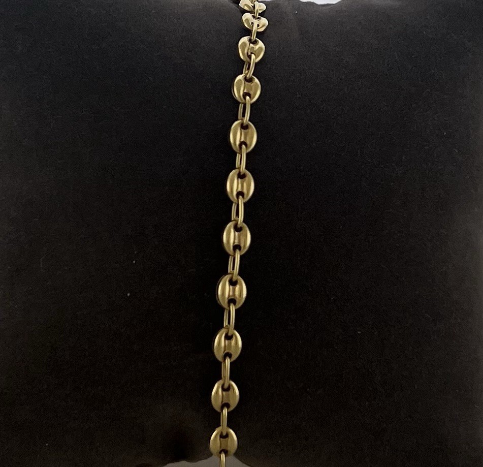 14k Yellow Gold Hollow Puff Gucci Lnk Women’s Bracelet