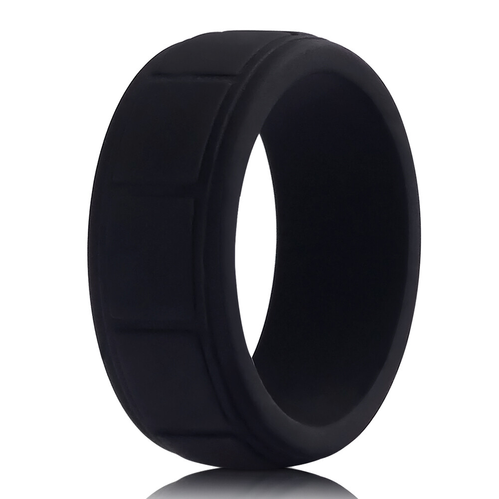 Medical Grade Silicone Wedding Ring Men’s Flex Fit Sport Rubber Band 8-13# Size