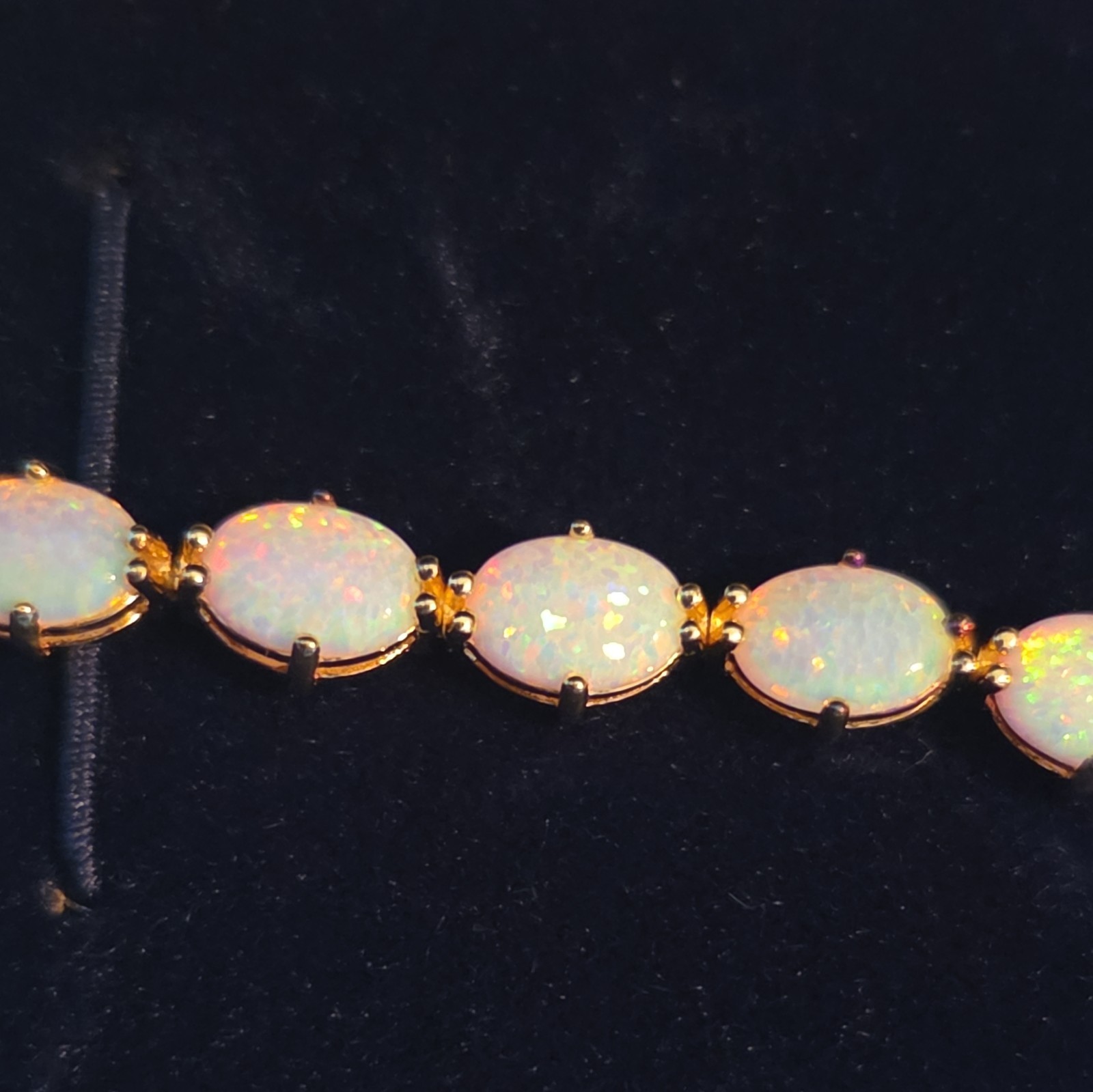 Opal Fire Allure 10 carat Opal Tennis Bracelet Sz 7.5. Sterling & 14k plate