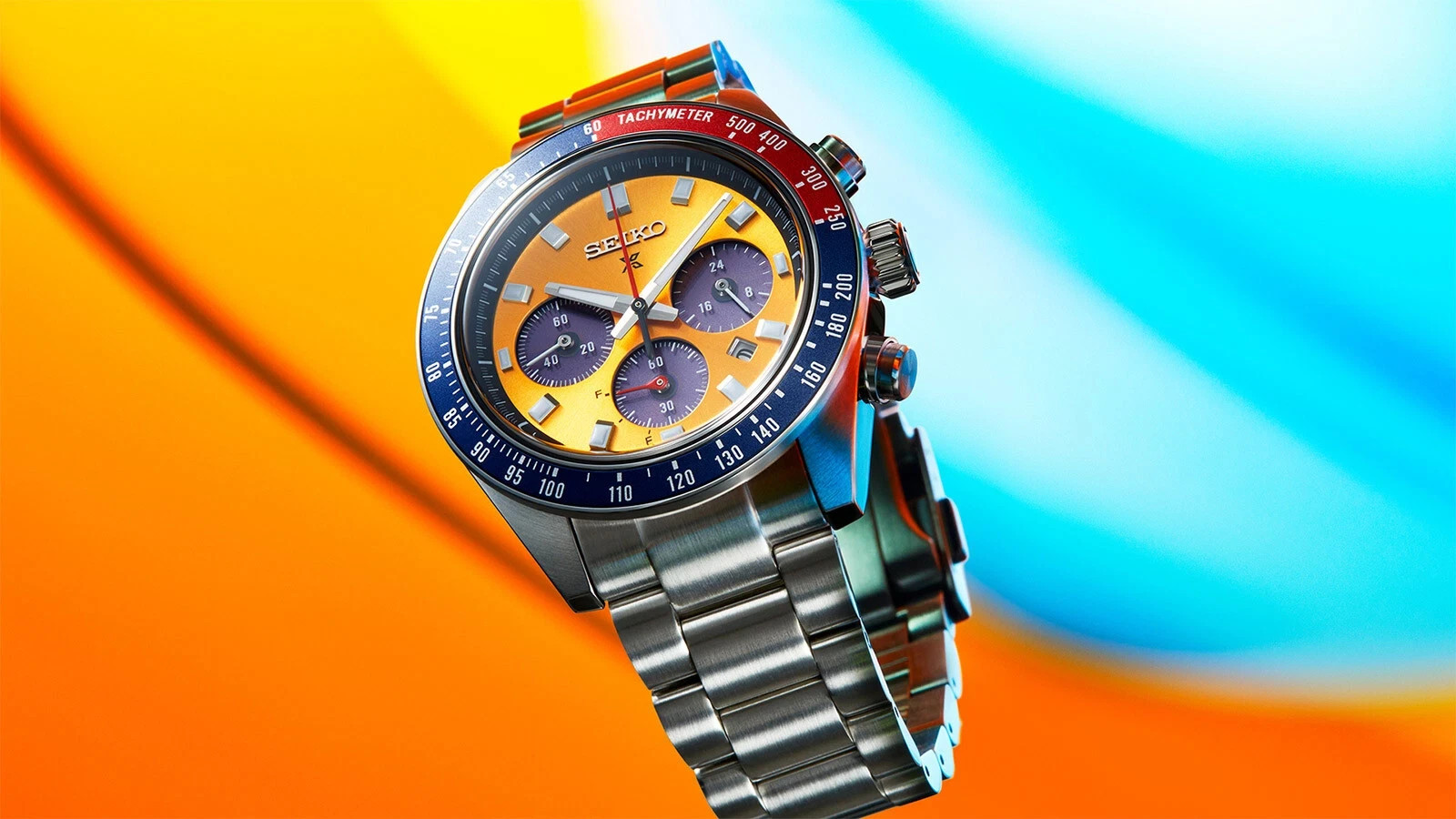 New Seiko Prospex Speedtimer “Pogue” Orange Dial Stainless Steel Watch SSC947