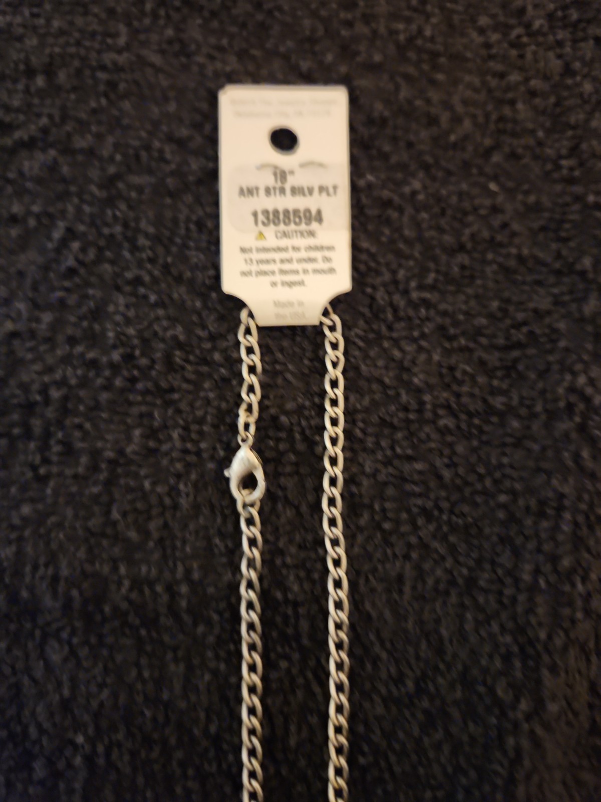 The Jewelry Shoppe 18″ Sterling Silver Plated Chain Necklace 18 in