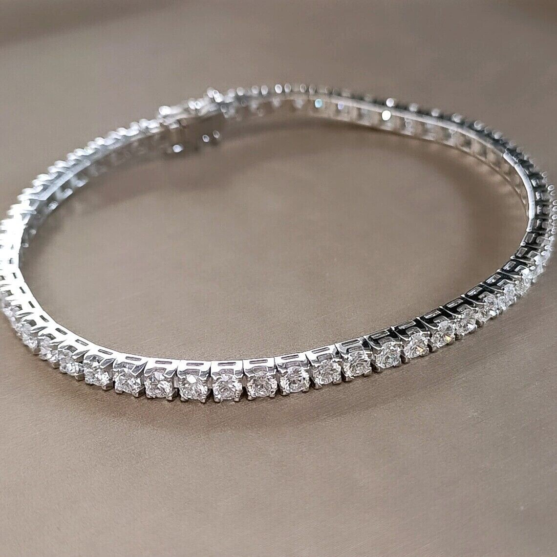 Round Cut 6.60Ct Lab Grown/CVD Diamond Christmas Gift Tennis Bracelet 18K Gold