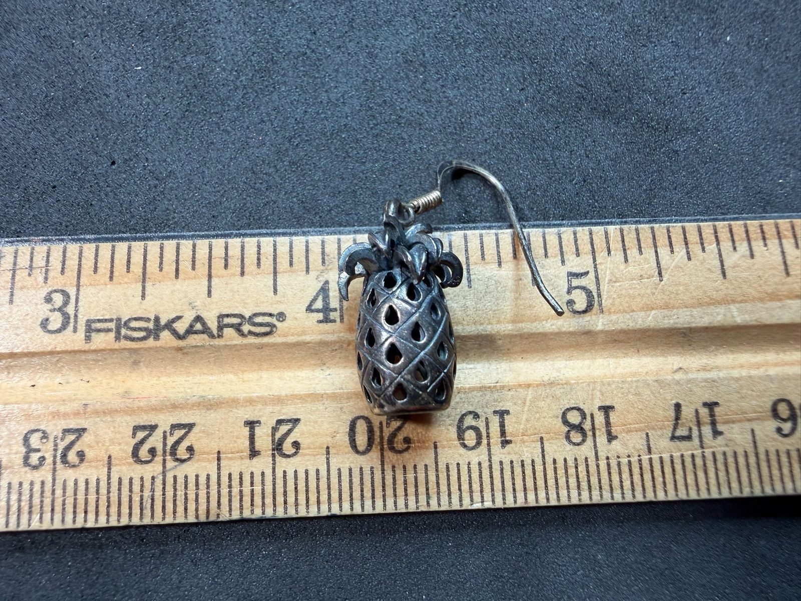 5.59g Vintage Sterling Silver 925 Pineapple Dangle Drop Earrings Retro Charm M