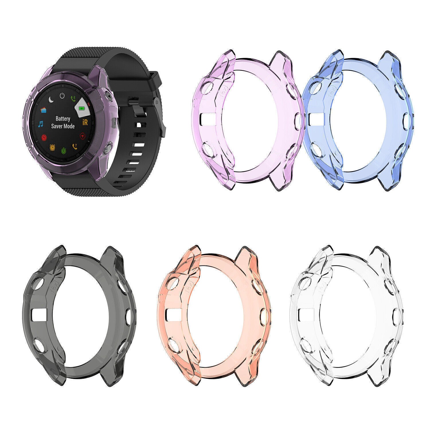 For Garmin Fenix 6/6 Pro/Fenix 6X/6X Pro TPU Material Case Protector Shell Cover