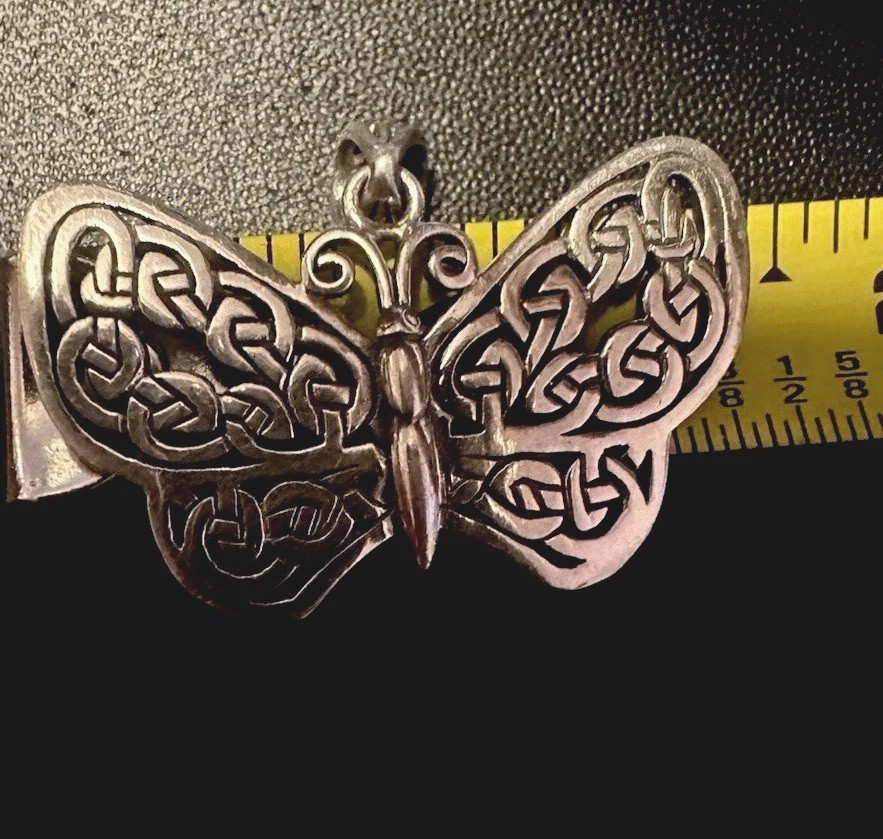 Peter Stone PSCL 925 Sterling Silver Celtic Knotwork Butterfly Pendant