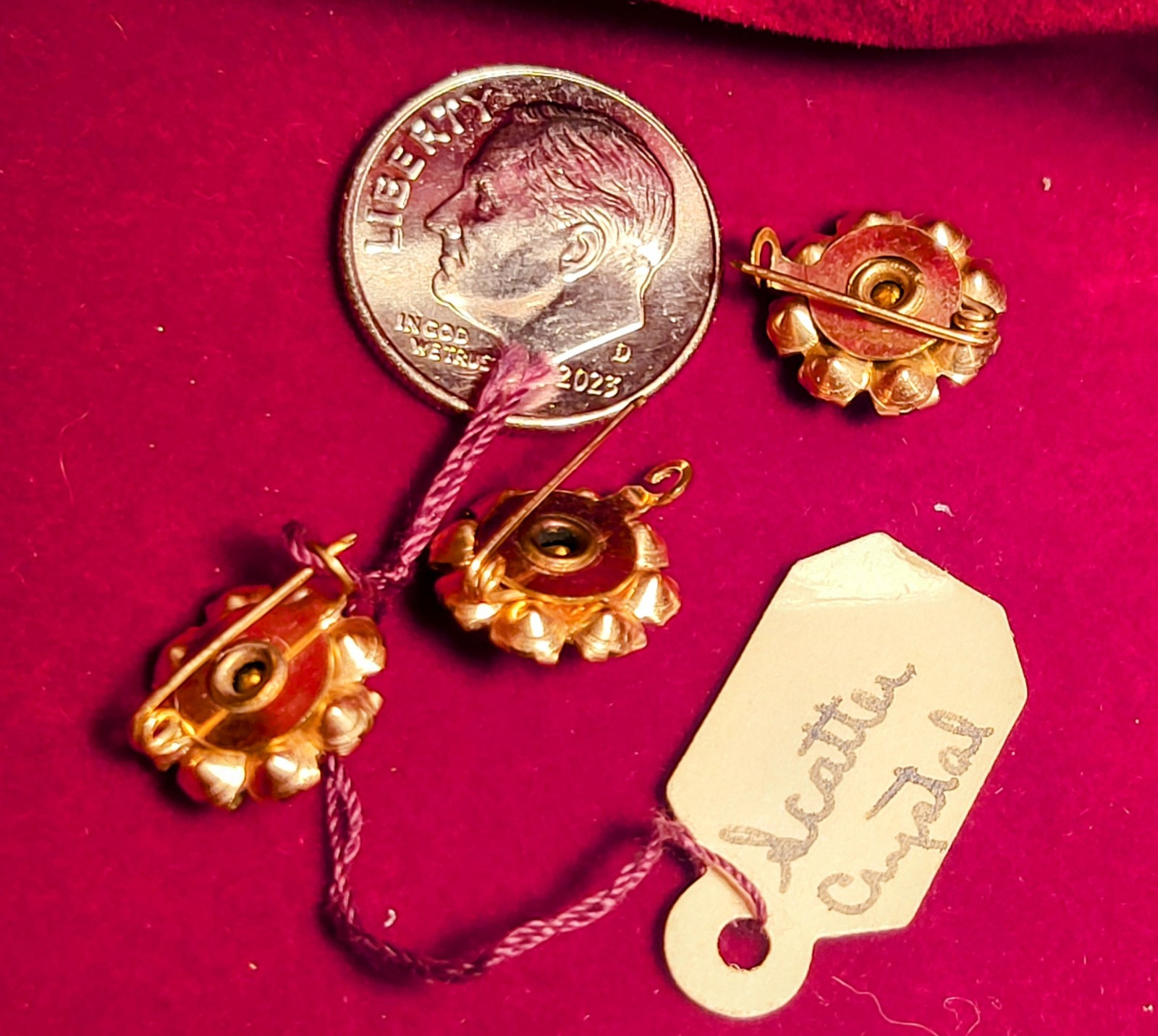 HILLCRAFT 1950’s * CRYSTAL SCATTER PINS/JEWELRY 14 K.R.G.F. U.S.A. Handmade