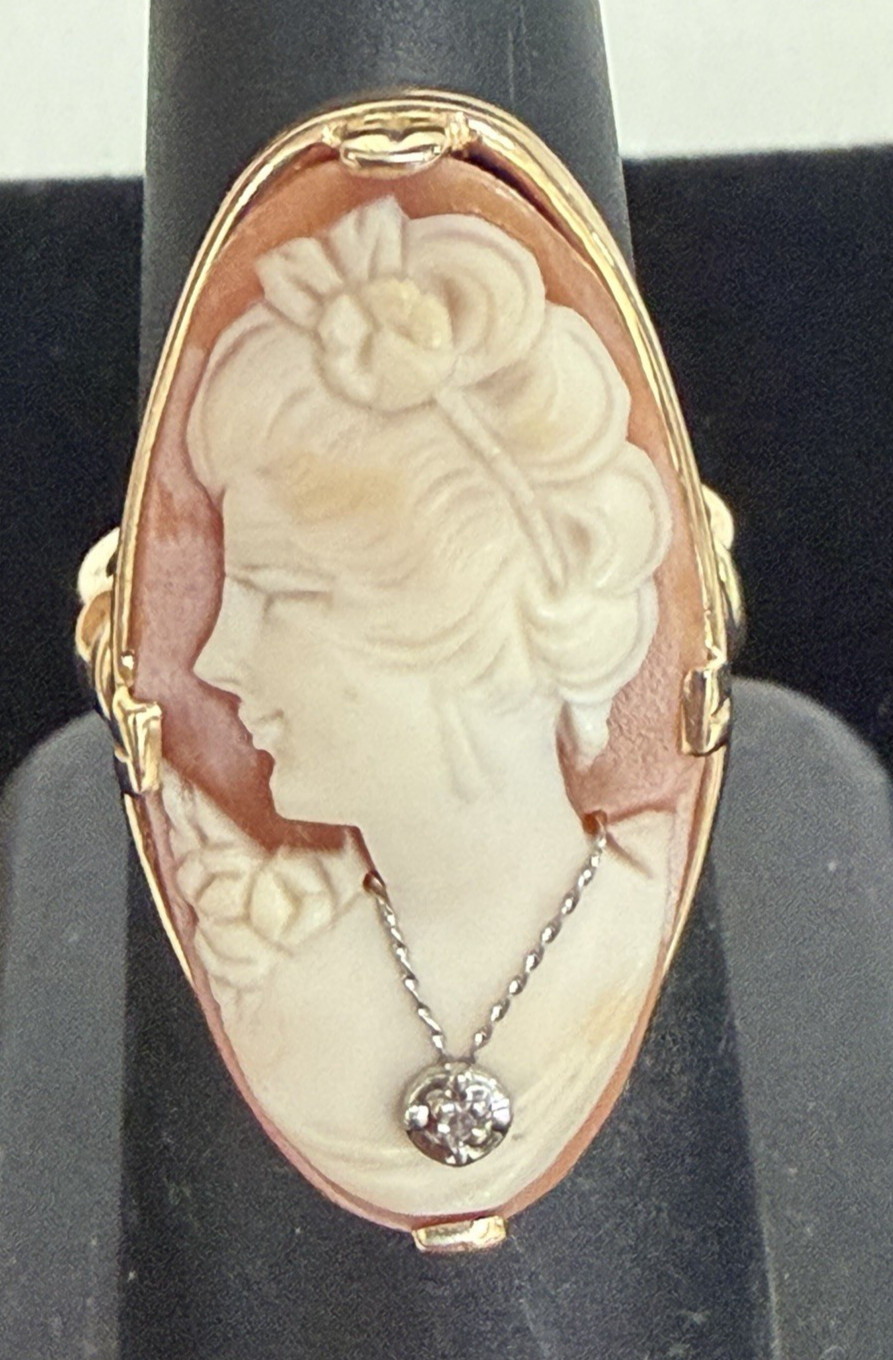 14k Yellow Gold Size 6.5 Vint Cameo Ring 7.0g 2.65mm 32.69mm x 18.50mm x 7.7mm