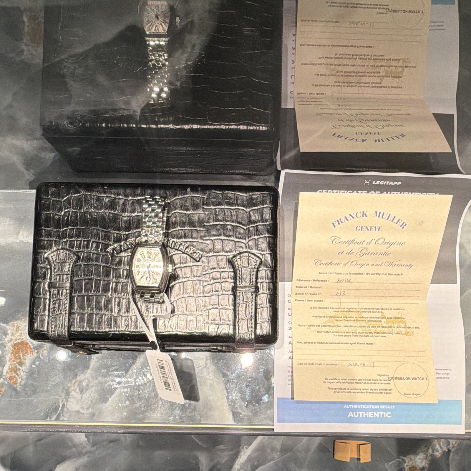 Franck Muller Tonneau Curvex Unisex Quartz 25mm Silver Dial Steel Box