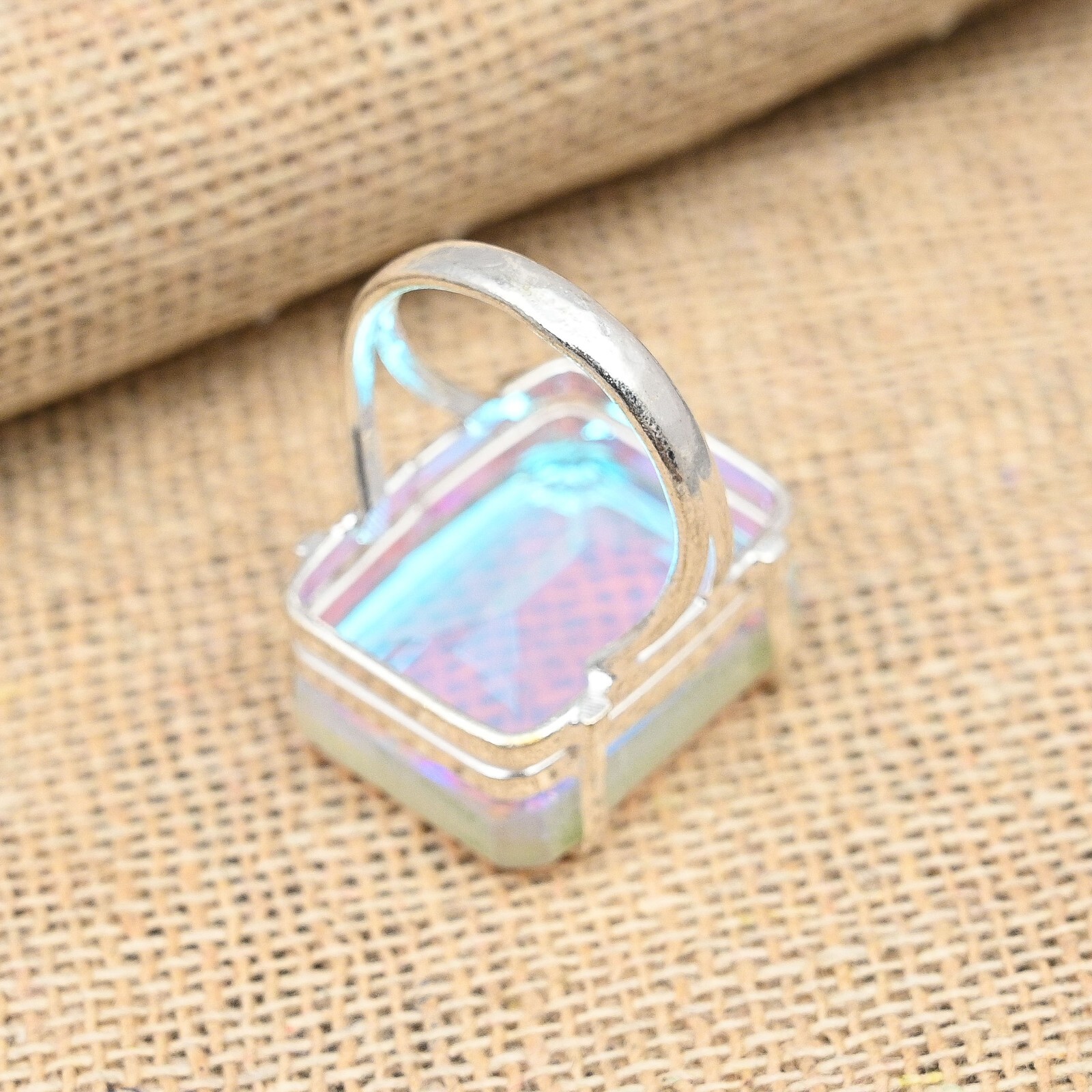 Beautiful Mystic Topaz Gemstone Handmade 925 Sterling Silver Jewelry Ring