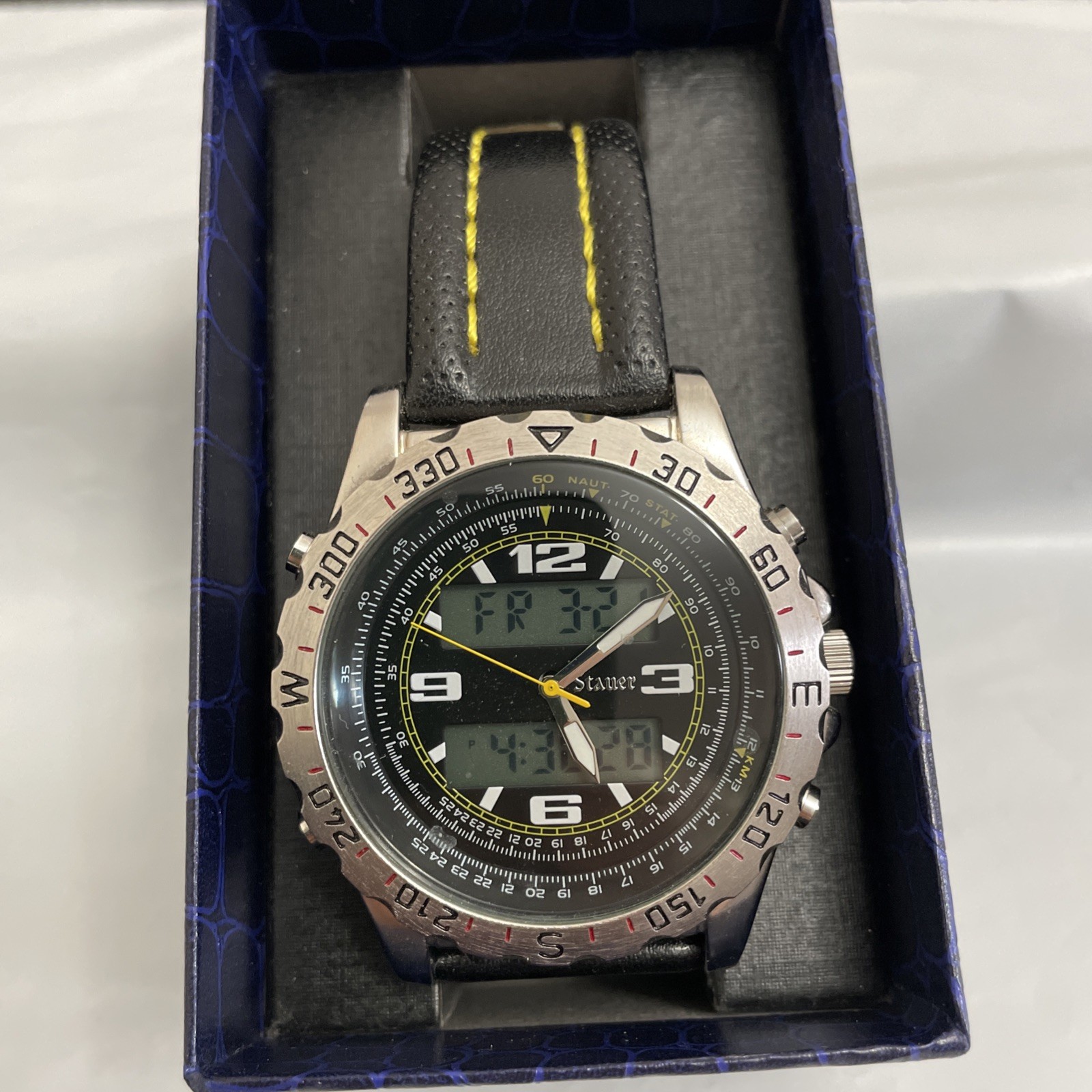 STAUER Centurion Hybrid Chrono Watch Stainless Steel Ana-Digi Quartz #20409