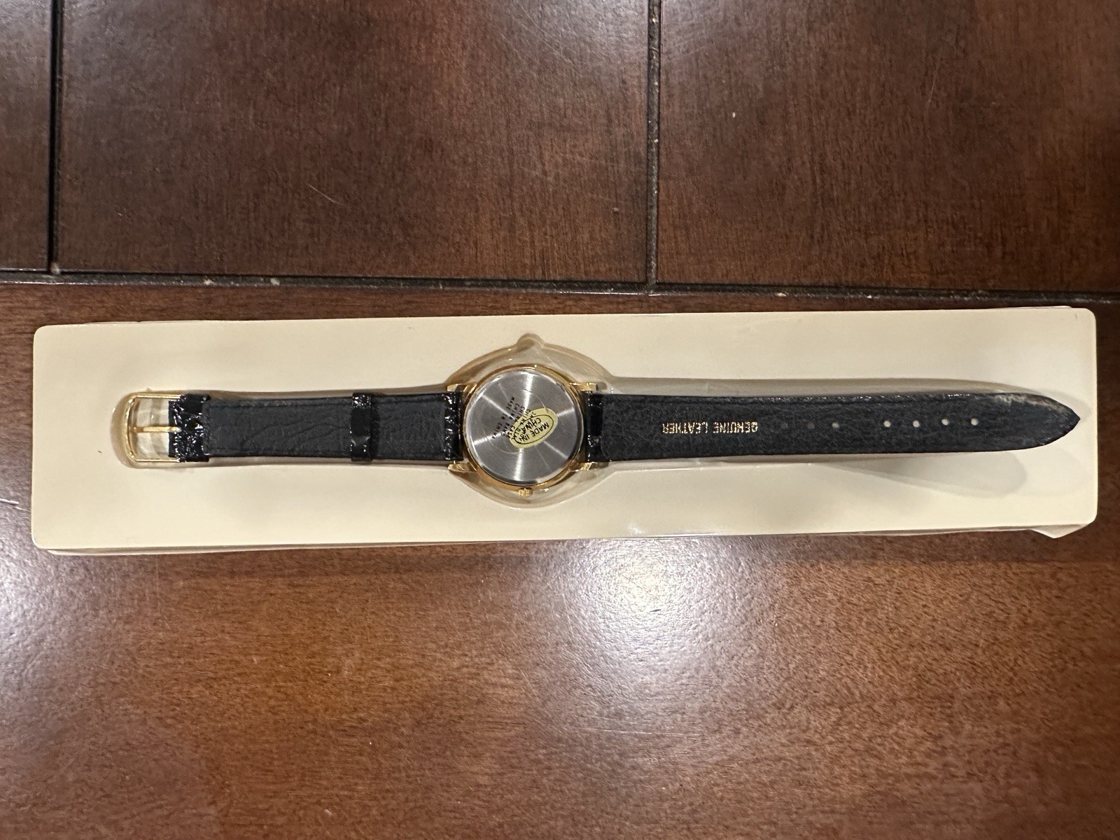 Collegiate Products Alabama Quartz Watch Gold Dial Black Leather Strap 32mm Box