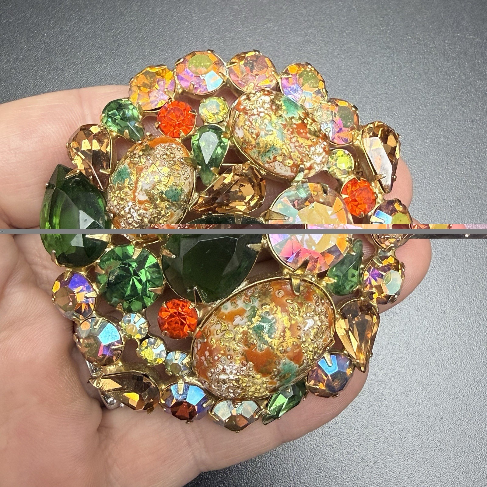 Vintage Juliana D&E Stipple Easter Egg Bracelet Brooch Clip Earrings Book Set