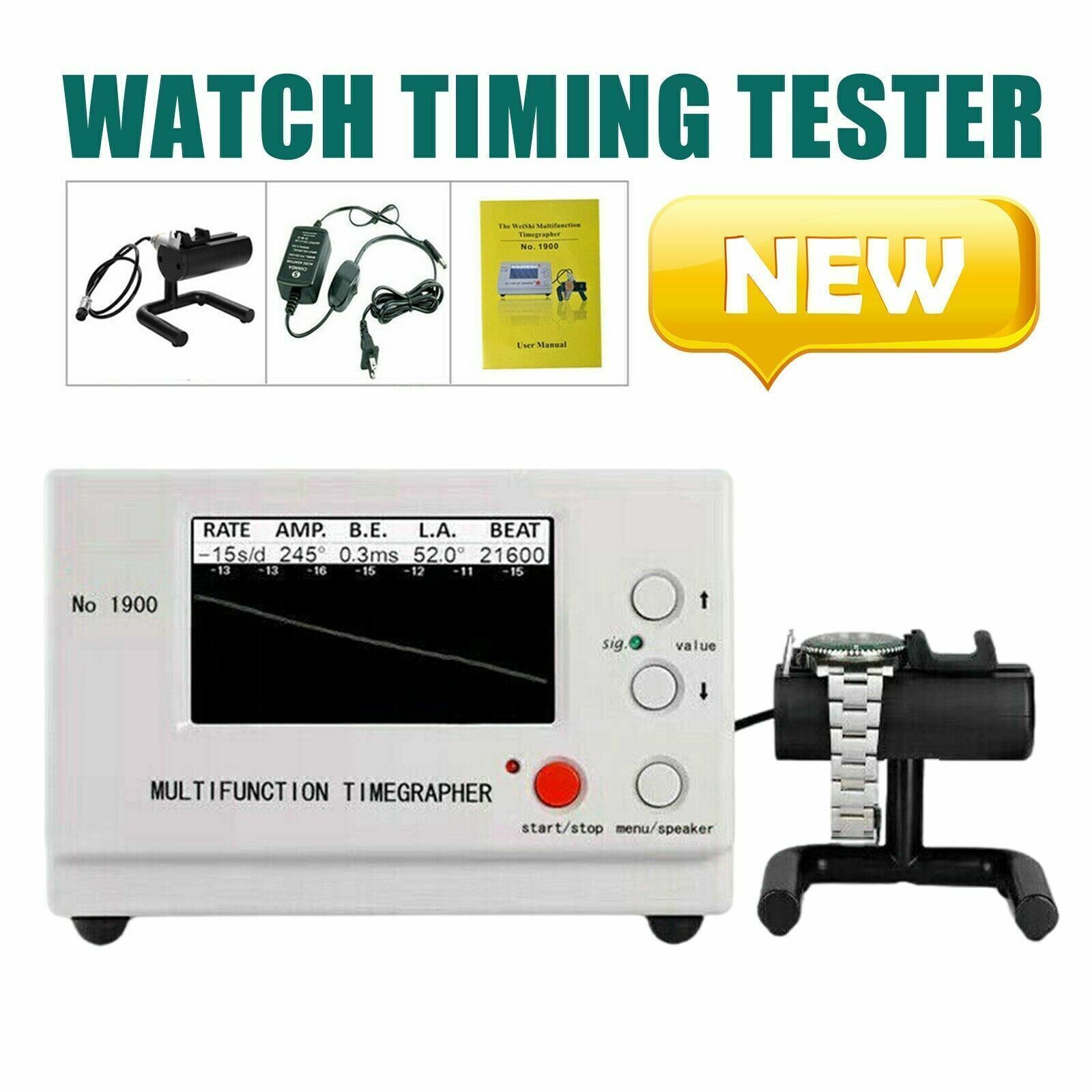 Weishi 1900 Timegrapher Watch Timing Machine for Mechanical Watches US Plug