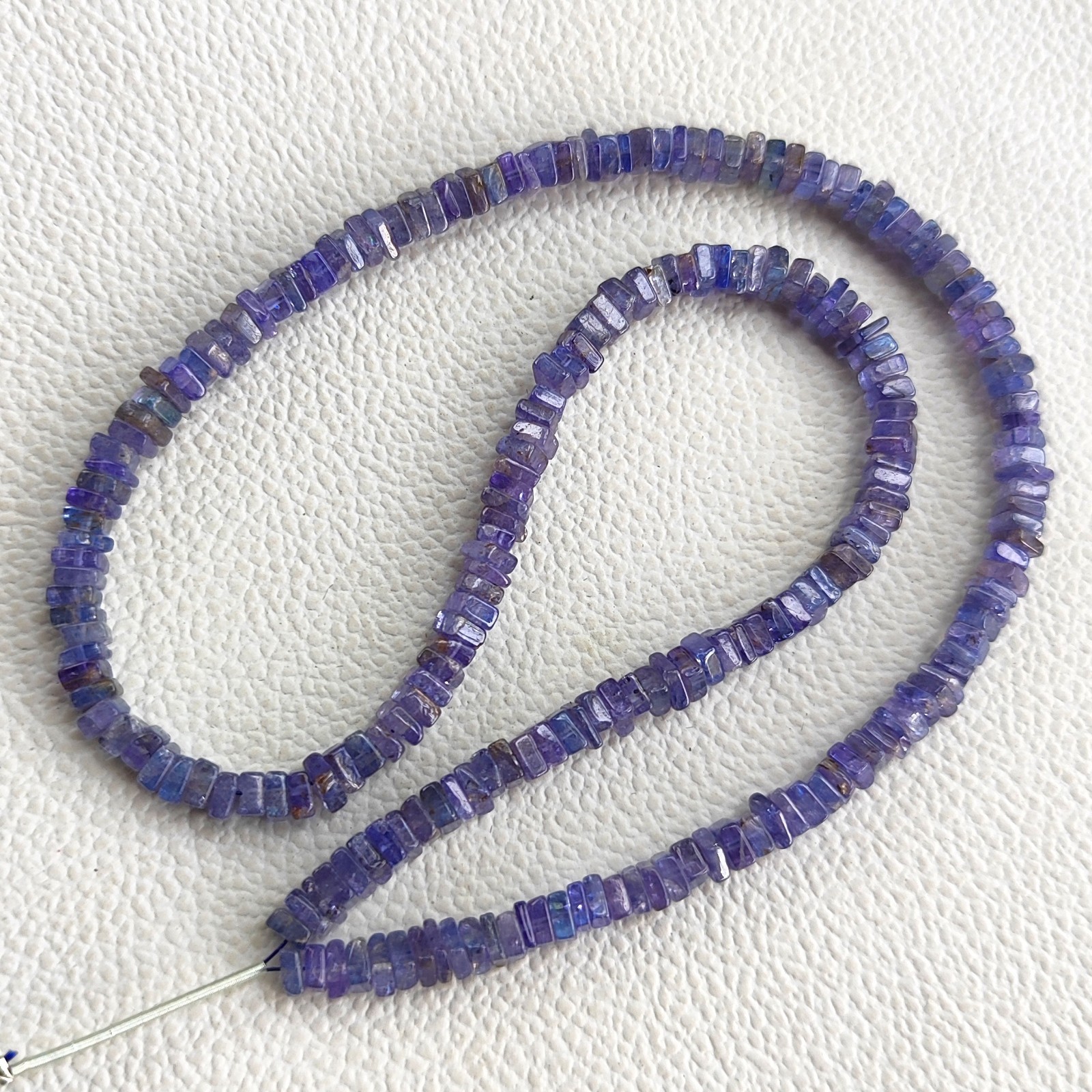 Tanzanite Gemstone Beads 4mm Smooth Heishi Square Spacer 16″ Strand Tanzania