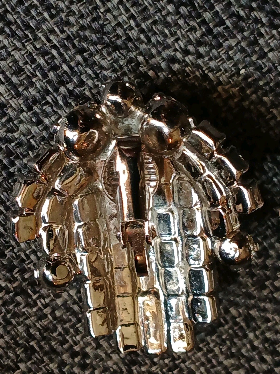 VTG Unsigned Designer Earrings ClipOn Clear Rhinestones Prong Set Art Deco Style